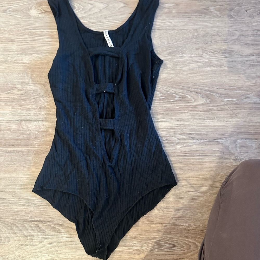 LF Black Cutout Bodysuit